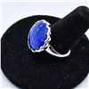 Image 2 : Sterling Silver & Lapis Ring, Size 7.25