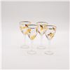 Image 2 : Set of 4 Gold Gilt Wine Glasses