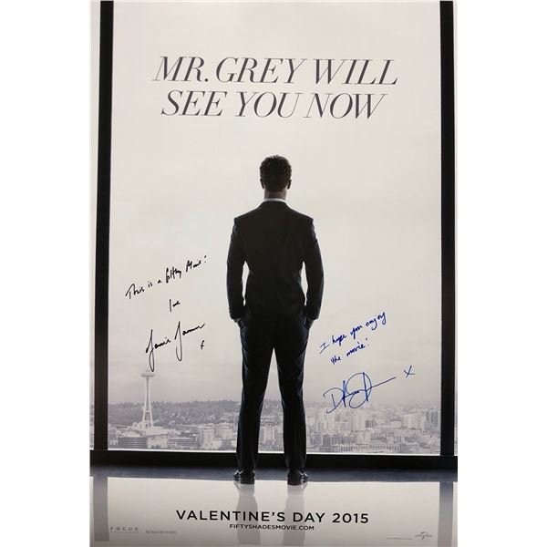 Autograph Fifty Shades of Grey Poster Dakota Johnson Jamie Dornan