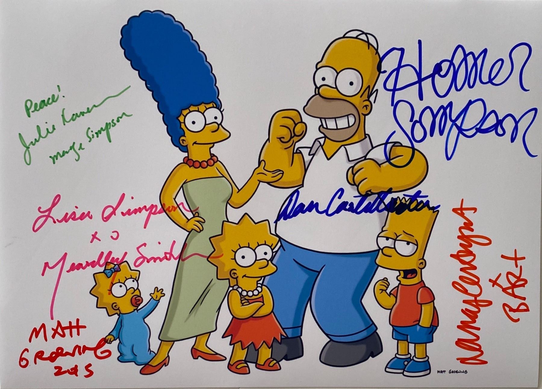 Autograph Signed Simpsons Photo