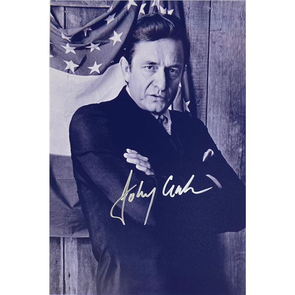 Autograph Signed  Johnny Cash Photo
