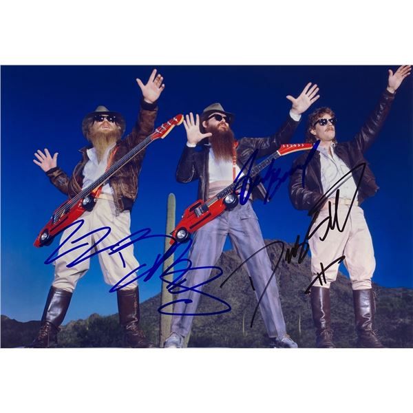 Autograph Signed  ZZ Top Photo