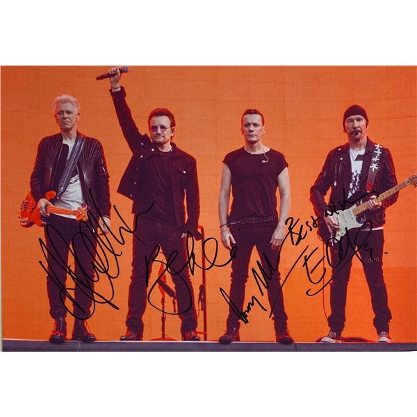 Autograph Signed  U2 Photo