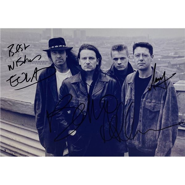 Autograph Signed  U2 Photo