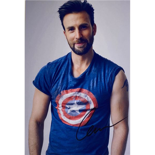 Autograph Signed Chris Evans Photo