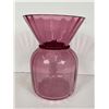 Image 2 : Vintage Cranberry Glass Vase, 8" Tall