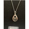 Image 2 : 925 Sterling Silver w/ Stone Pendant Necklace