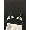 Image 2 : Pair of Mexican Silver w/ Mother of Pearl Dangle Earrings