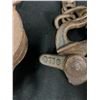 Image 8 : Two Vintage Metal Double Pulley Blocks with Hook