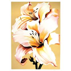 Lowell Blair Nesbitt, Peach Lilly on Beige, Serigraph
