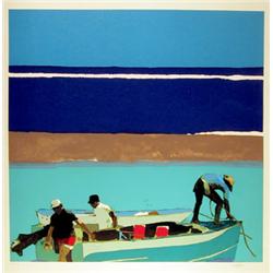 Robert Cunningham, Fisherman, Serigraph