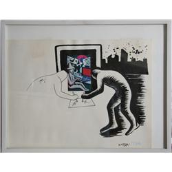 Mark Kostabi, Simultaneous Contrasts, Drawing