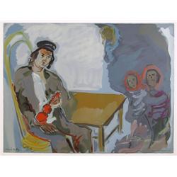 Emmanuel Mane-Katz, Cholen Aleikhem, Lithograph