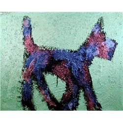 Peter Mayer, Dog Painting, Painting