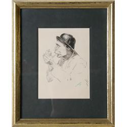 S. Jerome, Fisherman with Pipe, Drawing
