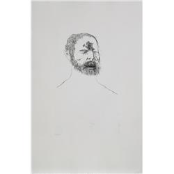 Leonard Baskin, Portrait of a Man, Etching