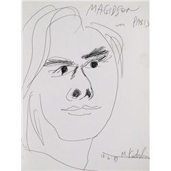 Menashe Kadishman, Ink Drawing