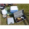 Image 1 : Elec. Drill, Tool Box, Trays, Cooler and Pet Feeder