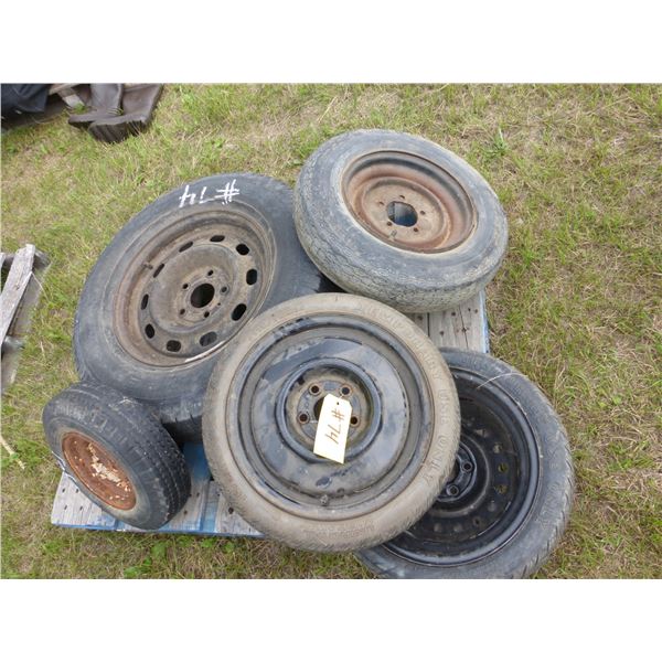 5- Tires (One is size - 245x17)