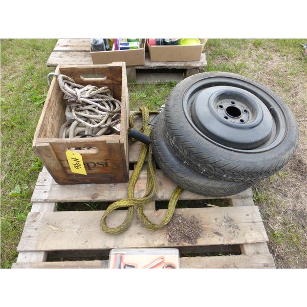2- Tires, Tow Rope and Rope