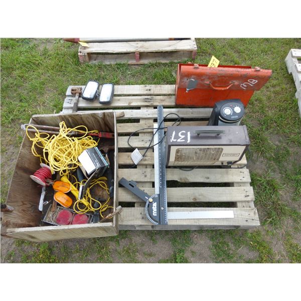 Tool Box, Heater, Rope, Wire, Square Lights and Planter