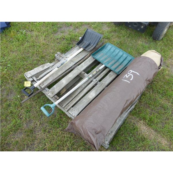 Tent, Bar, and 2- Snow Shovels
