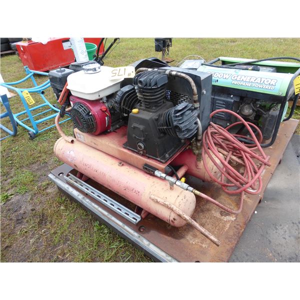 Honda Powered 3 Cyl. Air Compressor c/w 50' Hose (Runs Very Well)