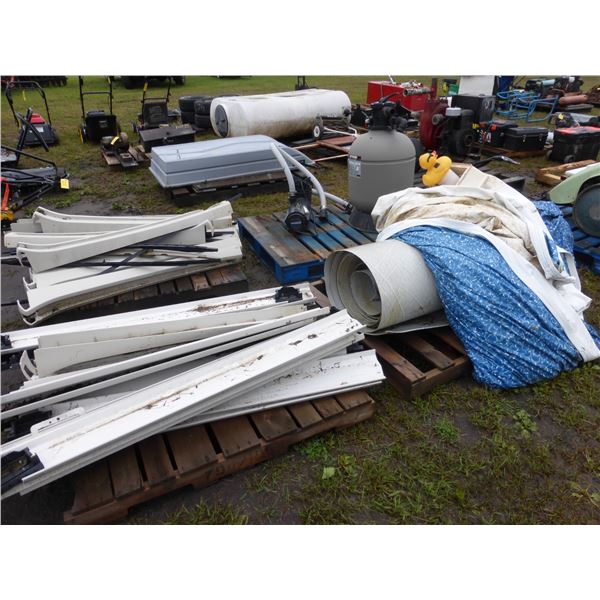 Swimming Pool c/w Pumps and Liner (Has a Hole)