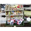 Image 3 : 4- Fishing Rods, Net and 2- Boxes of Tackle