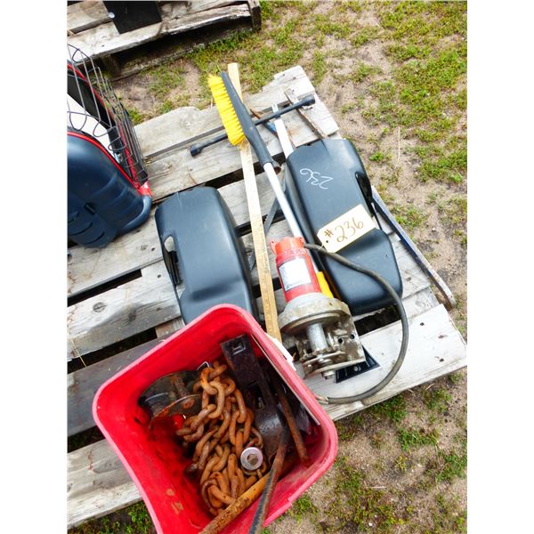 Winch, Crowbar, Mirrors and Chain