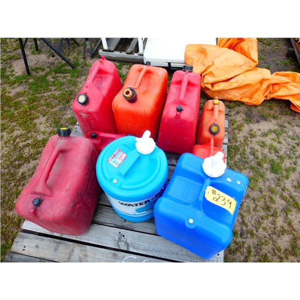 7- Jerry Cans and 2- Water Jugs