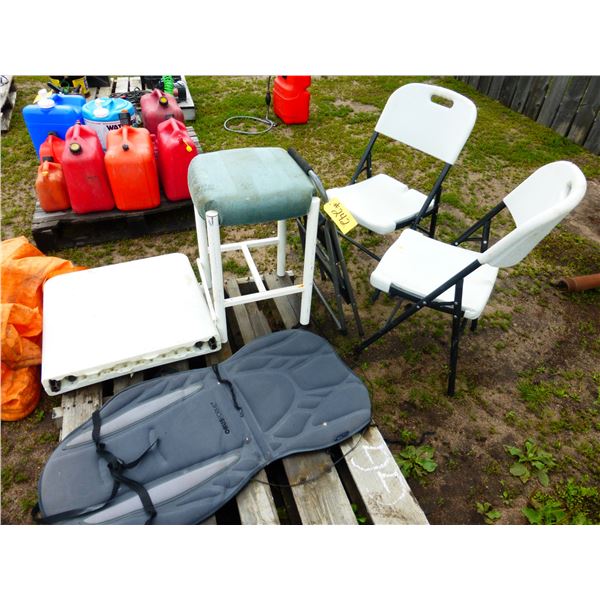 Folding Table, 2- Chairs and Heat Pad