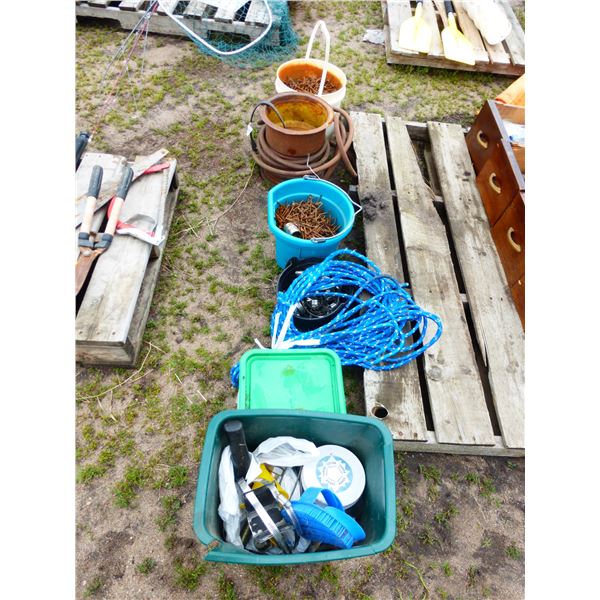 Nails, Blue Rope and Clamps