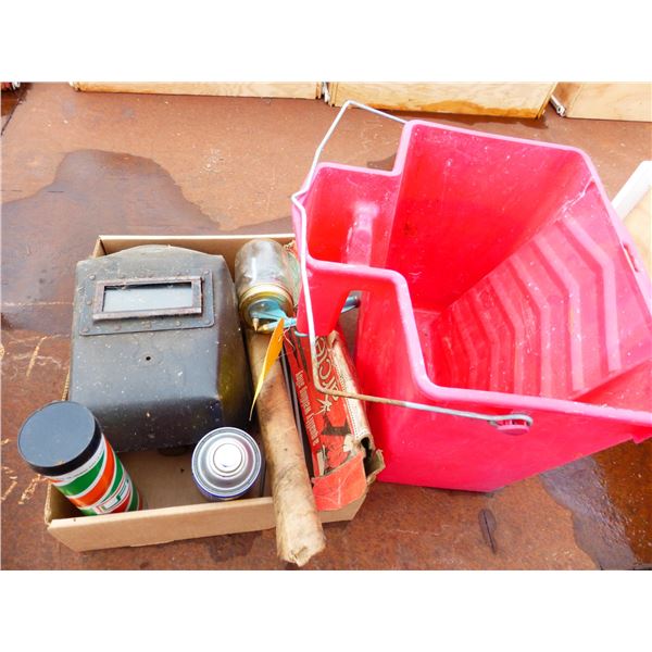 Rod, Grease, Sprayer and Red Pail