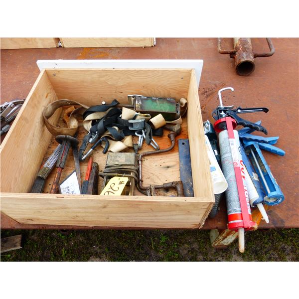 Chisels, Charger, Straps, Bit and Brace