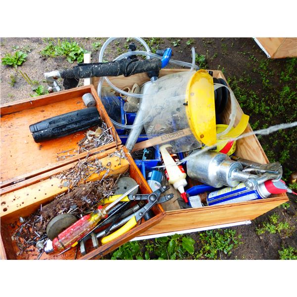 Spray Gun, Oil Can, Drawer of Misc.