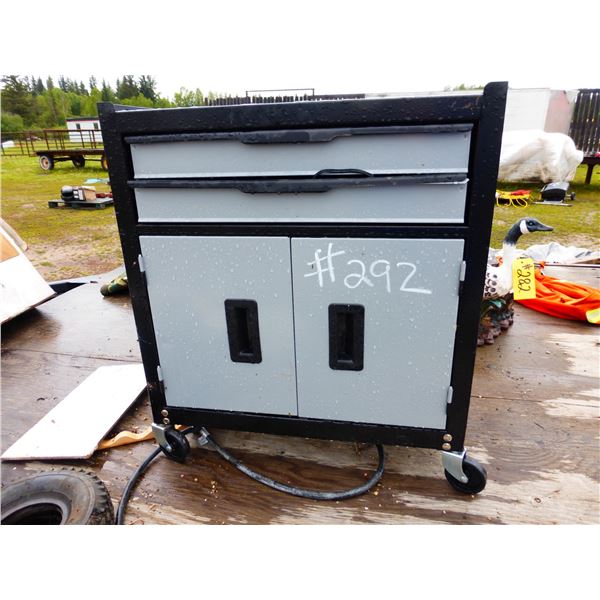 Grey Plastic Cupboard c/w Misc. Tools