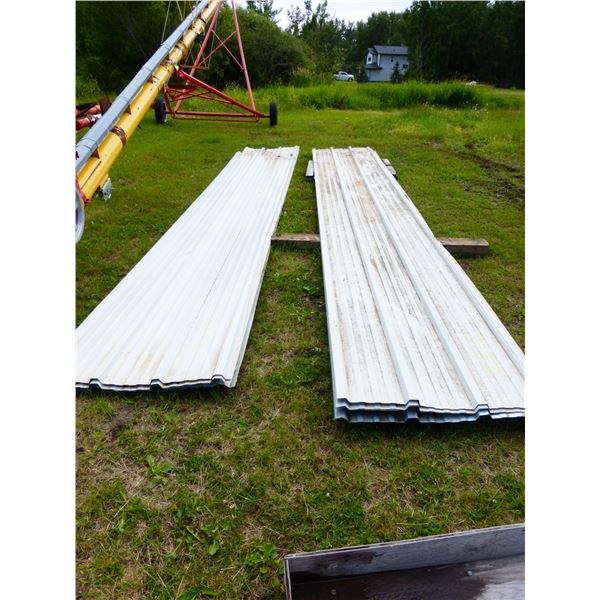 7- Grey Sheet Metal, Approx. 19', 3- Galvanized Sheets, Approx. 20'