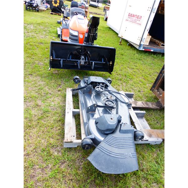 Husqvana 2554 Garden Tractor c/w 54" Mower Deck and 48" Snowblade, 170 hrs, SN.060909A002853
