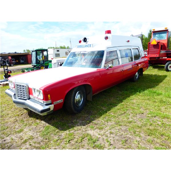 1974 Old's Ambulance, 45,643 Miles, 455 Rocket c/w Superior Ambulance Body (Runs, Smells of Mice)