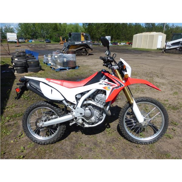 2014 Honda 250L Bike, Old Fuel, 1136 km, SN. MLHMD3825E5100731, Running, Last Registered in Sask  (P