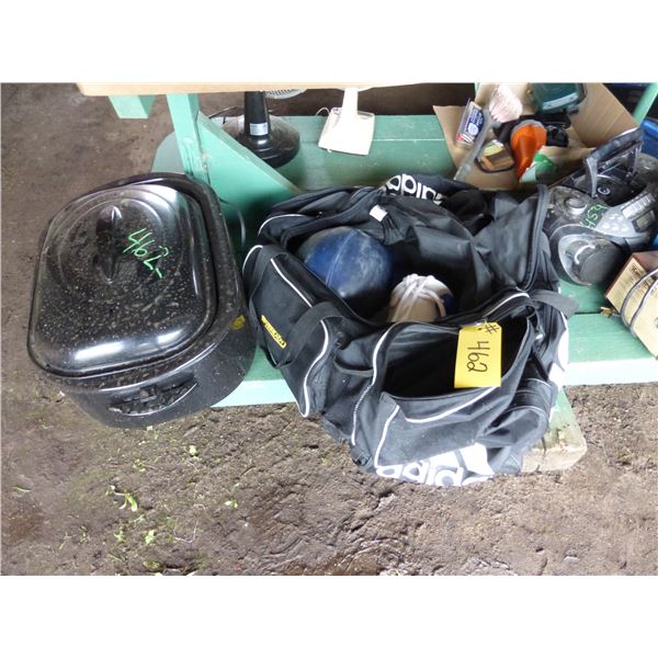 Tote c/w Helmet, Misc. and Roaster