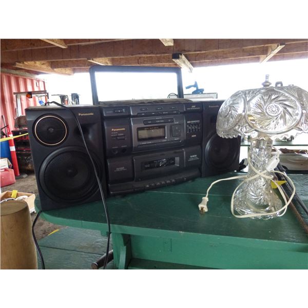 Glass Lamp and Radio