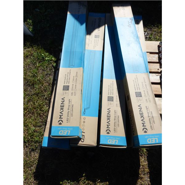 6- Double Row LED 48" Light Fixtures 18 Watt c/w Bulbs