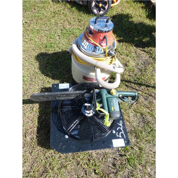 Elec. Fan, Chainsaw and Vacuum Cleaner