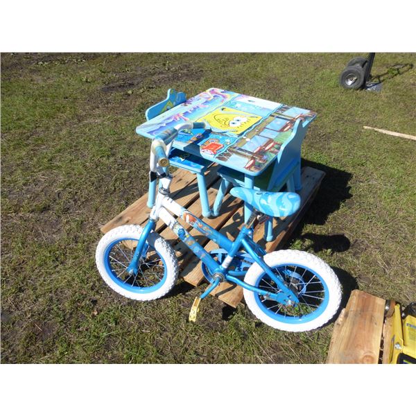 Kids Table and Chairs and Kids Bike