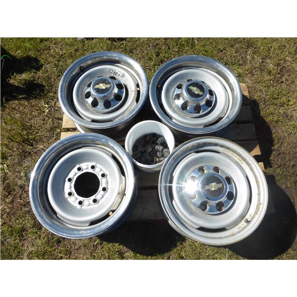 8 Hole Chevy Rims (1 Center Piece Missing)