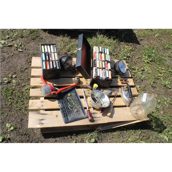 Pallet of 8 Tracks, Lights, Taps and Shredders