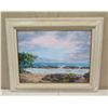 Image 1 : Original Painting 'Shark's Cove, North Shore' Signed McCrary, Framed 31" x 25"