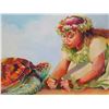 Image 7 : Original Painting, Oil on Canvas 'Asking the Ancestor' Signed Penny Taylor-Beardow 24"x48"